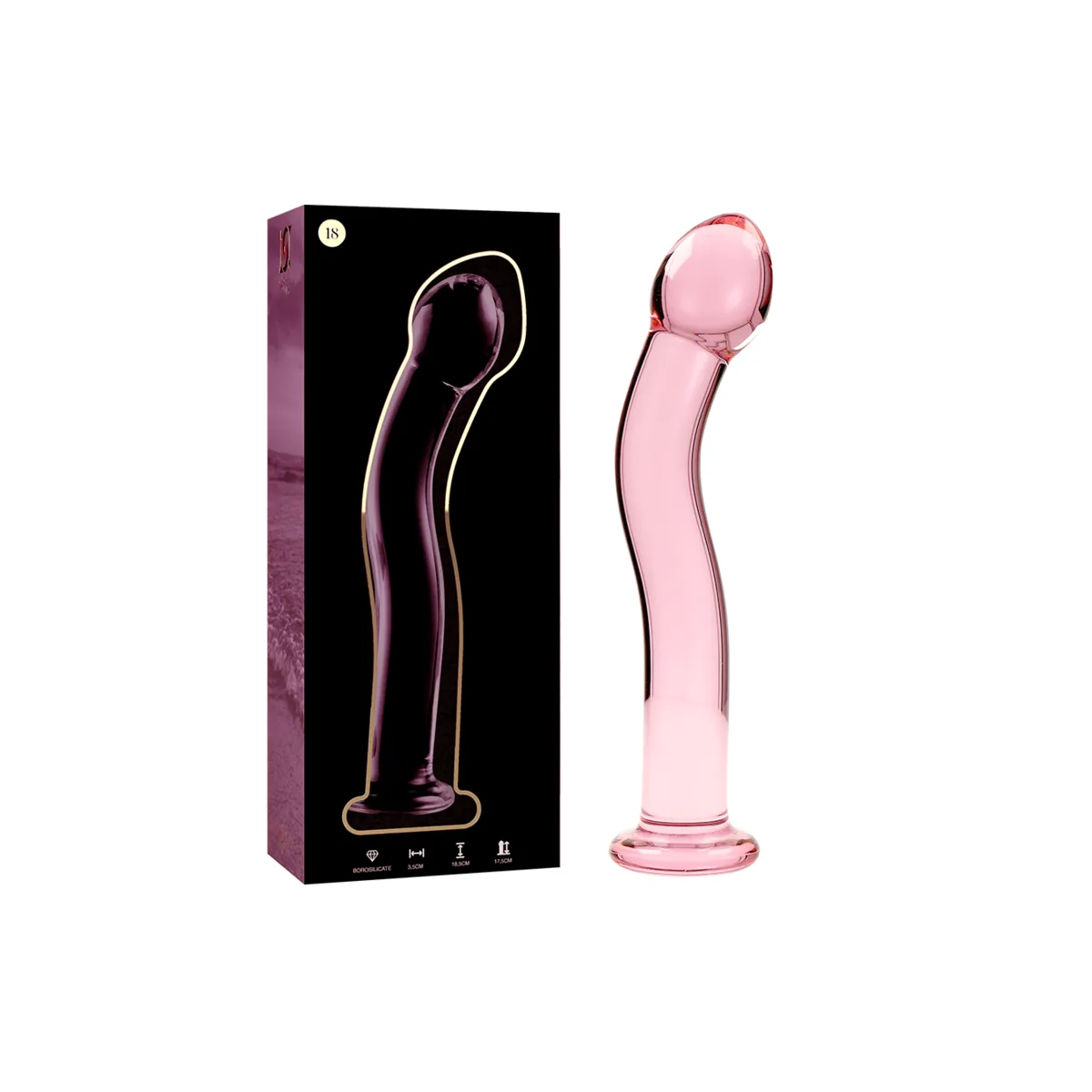 Modell 18 Dildo Borosilikatglas Rosa 18,5 cm -O- 3,5 cm von Nebula Series By Ibiza | Fesselliebe.de