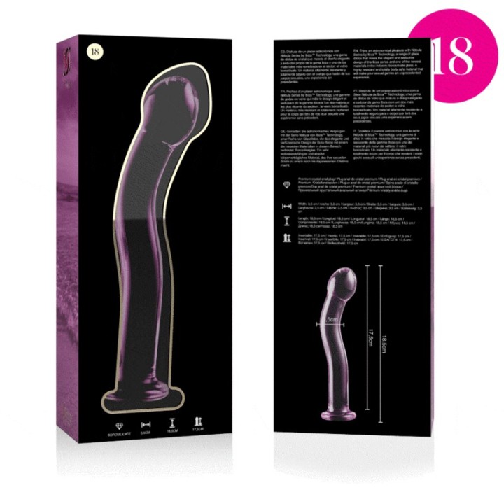 Modell 18 Dildo Borosilikatglas Rosa 18,5 cm -O- 3,5 cm von Nebula Series By Ibiza | Fesselliebe.de