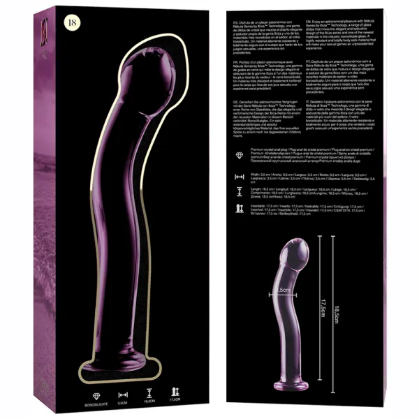 Modell 18 Dildo Borosilikatglas Rosa 18,5 cm -O- 3,5 cm von Nebula Series By Ibiza | Fesselliebe.de
