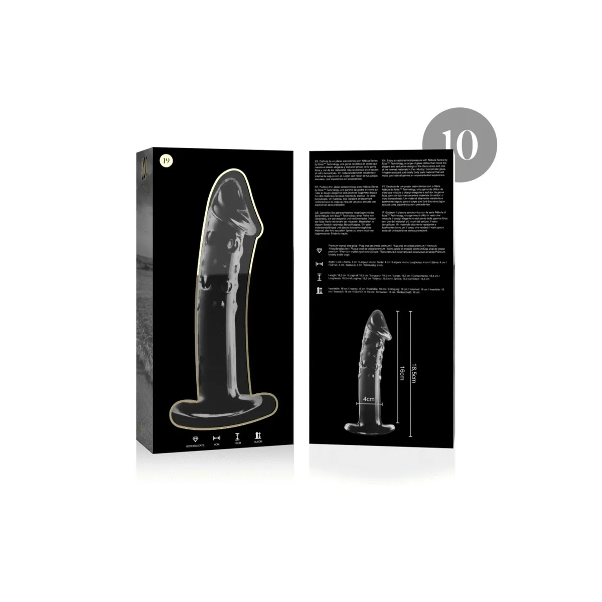 Modell 19 Dildo Borosilikatglas Klar 18,5 cm -O- 4 cm von Nebula Series By Ibiza | Fesselliebe.de