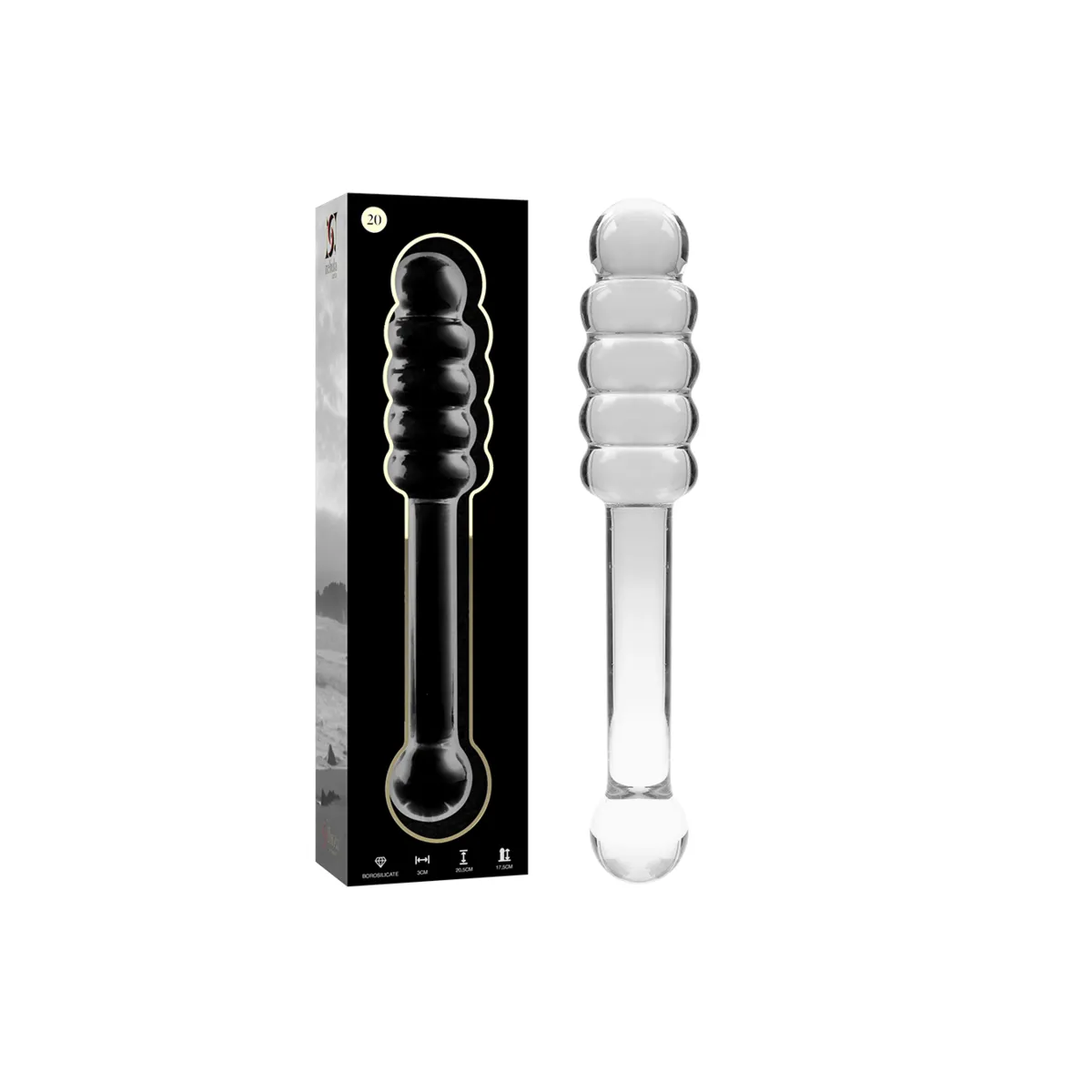 Modell 20 Dildo Borosilikatglas Klar 20,5 cm -O- 3 cm von Nebula Series By Ibiza | Fesselliebe.de