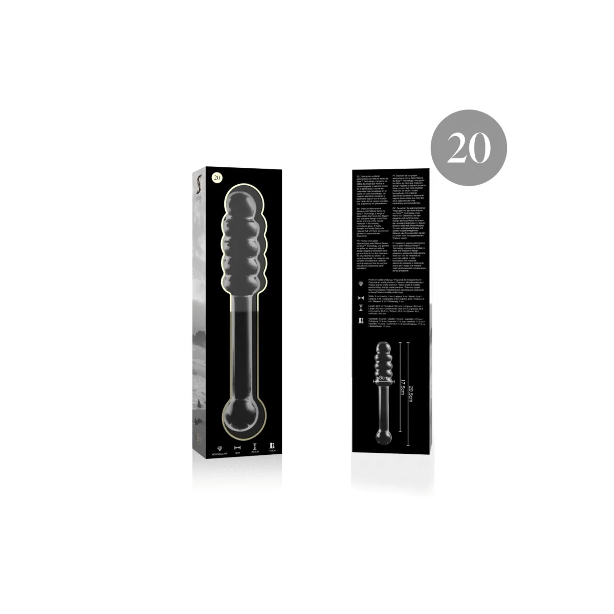 Modell 20 Dildo Borosilikatglas Klar 20,5 cm -O- 3 cm von Nebula Series By Ibiza | Fesselliebe.de