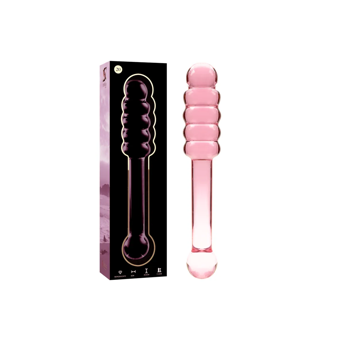 Modell 20 Dildo Borosilikatglas Rosa 20,5 cm -O- 3 cm von Nebula Series By Ibiza | Fesselliebe.de