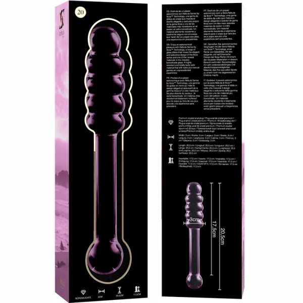 Modell 20 Dildo Borosilikatglas Rosa 20,5 cm -O- 3 cm von Nebula Series By Ibiza | Fesselliebe.de