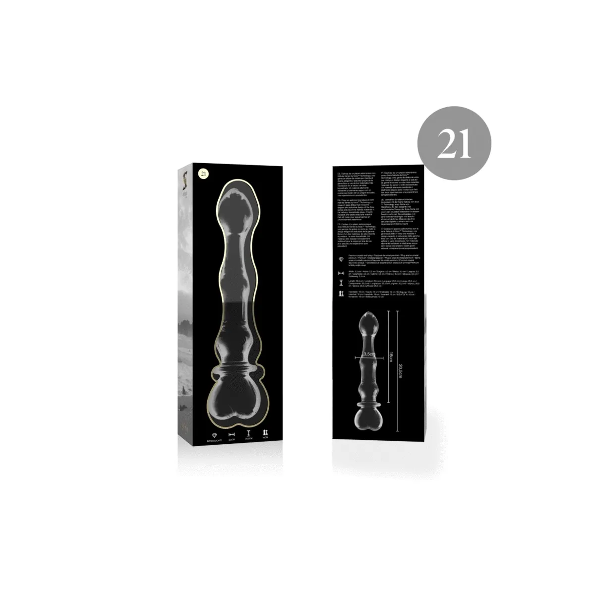 Modell 21 Dildo Borosilikatglas Klar 20,5 cm -O- 3,5 cm von Nebula Series By Ibiza | Fesselliebe.de