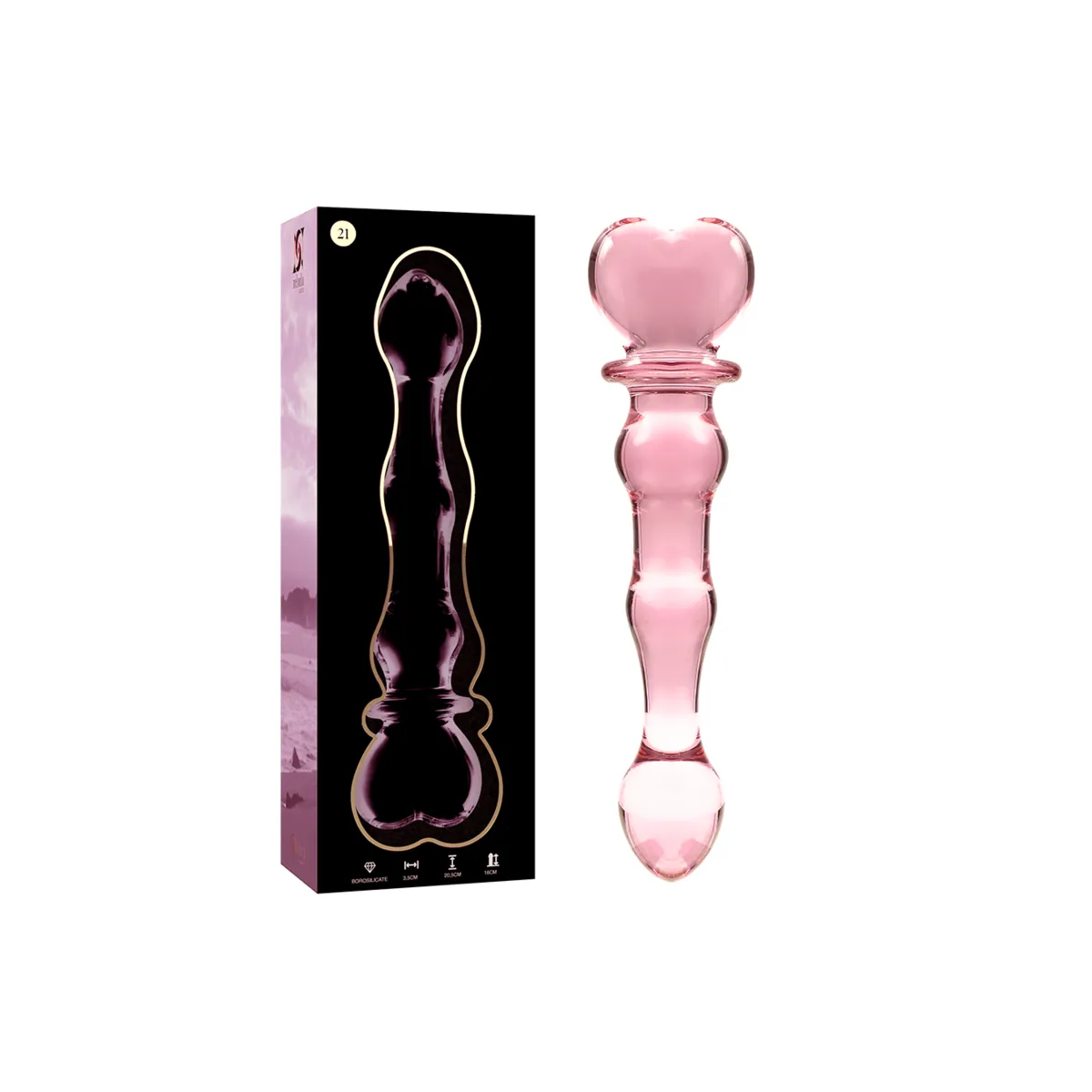 Modell 21 Dildo Borosilikatglas Rosa 20,5 cm -O- 3,5 cm von Nebula Series By Ibiza | Fesselliebe.de