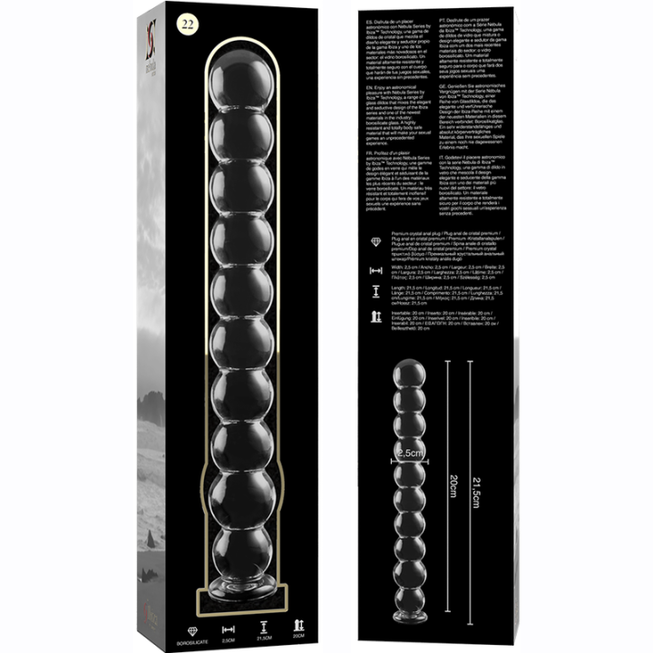 Modell 22 Dildo Borosilikatglas Klar 21,5 cm -O- 2,5 cm von Nebula Series By Ibiza | Fesselliebe.de