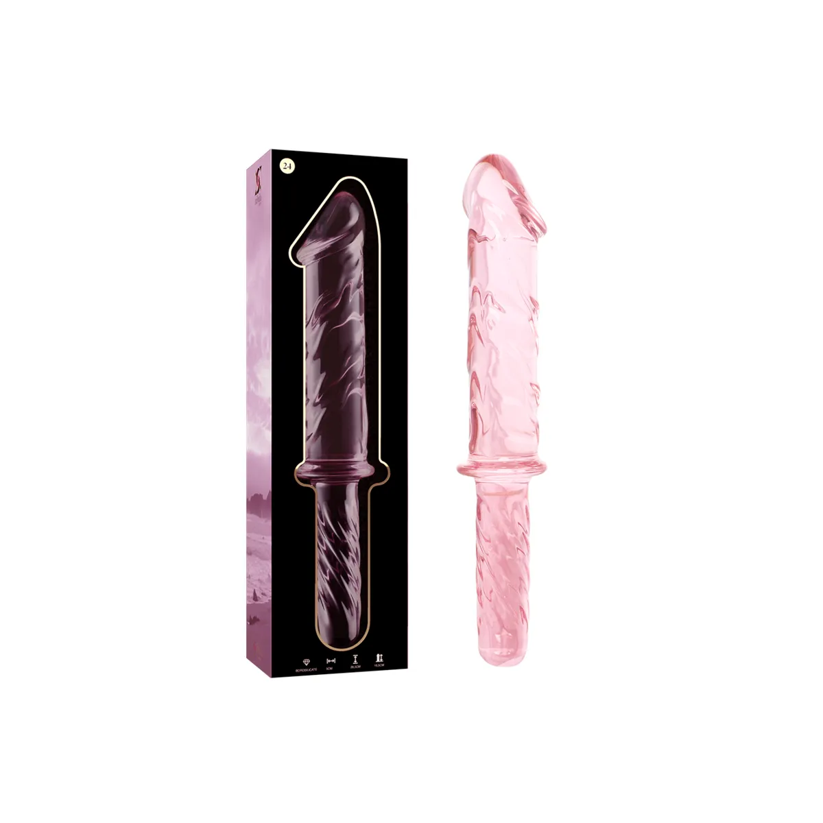 Modell 24 Dildo Borosilikatglas Rosa 28,5 cm -O- 5 cm von Nebula Series By Ibiza | Fesselliebe.de
