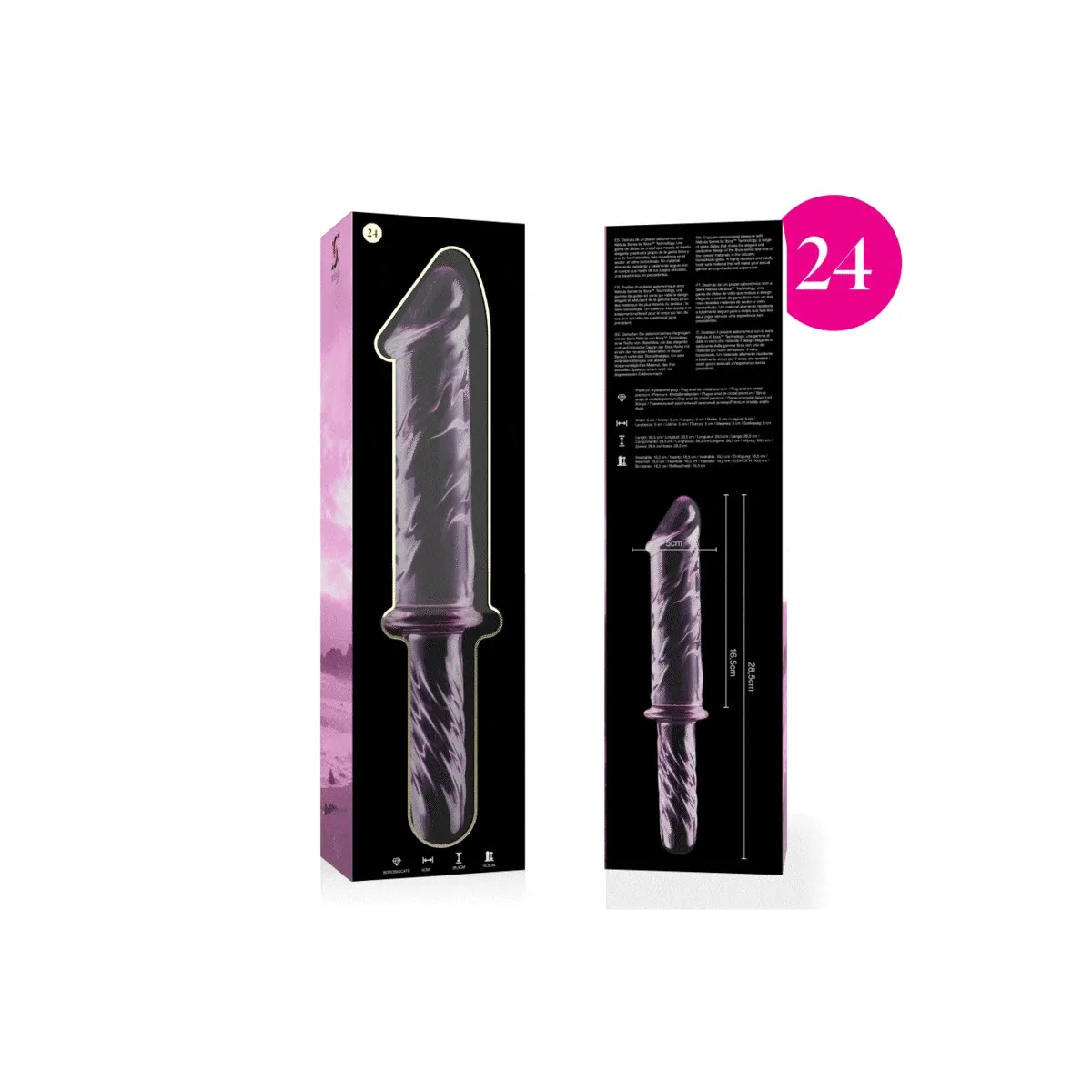 Modell 24 Dildo Borosilikatglas Rosa 28,5 cm -O- 5 cm von Nebula Series By Ibiza | Fesselliebe.de