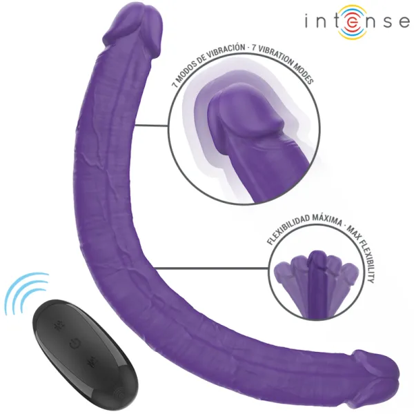 Gunter Dildo Doppelvibrator 40 cm Lila mit Fernbedienung von Intense Fun | Fesselliebe.de