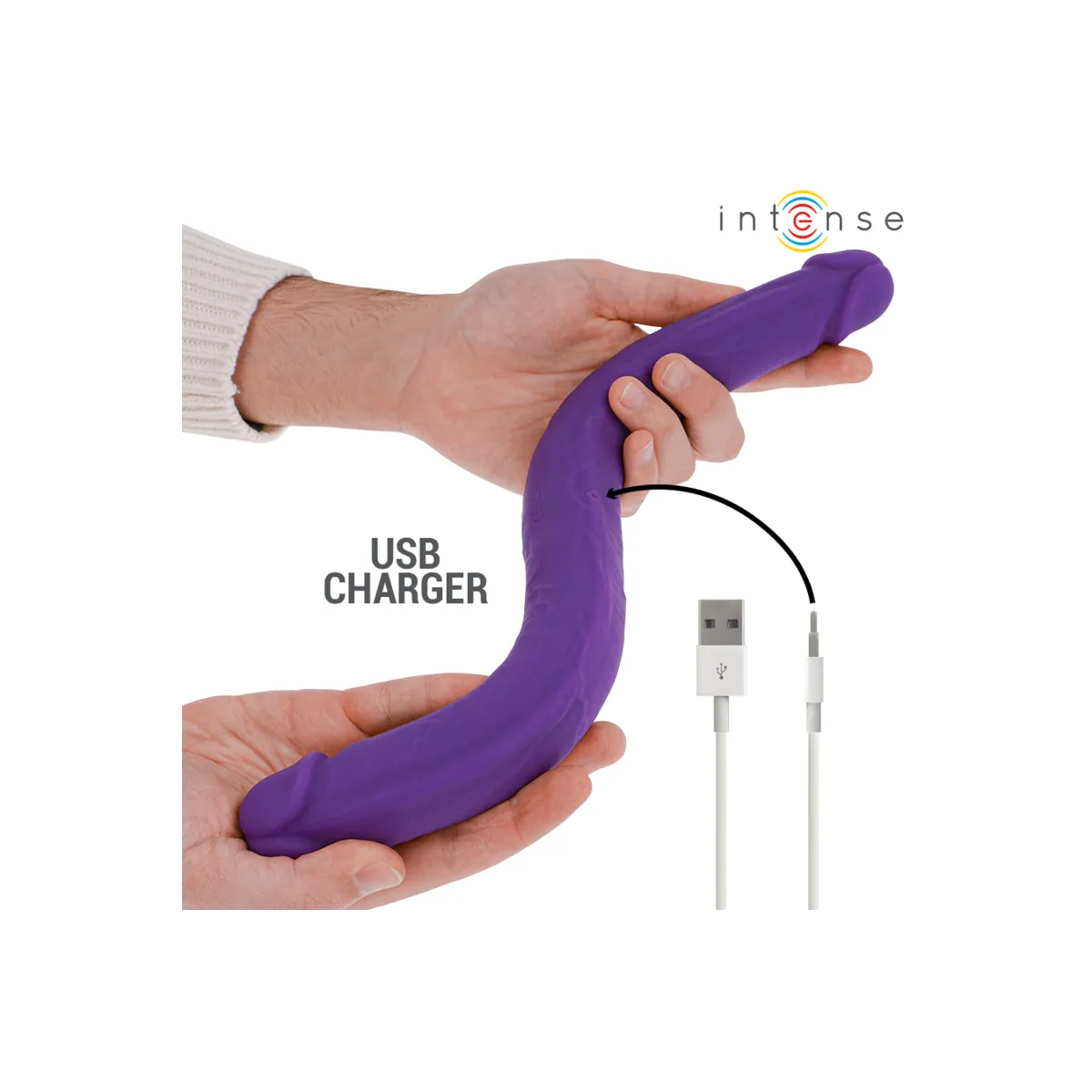 Gunter Dildo Doppelvibrator 40 cm Lila mit Fernbedienung von Intense Fun | Fesselliebe.de