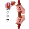 Doppelendes Silikon-Dildo Karamell 35 cm von Get Real