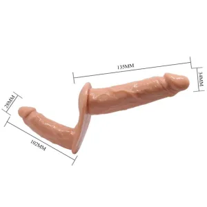 Ultra Leidenschaftlicher Doppelter Dildo mit Geschirr von Baile Harness Collection