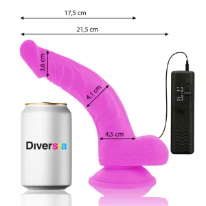 Flexibler Vibrierender Dildo Lila 21,5 cm -O- 4,5 cm von Diversia