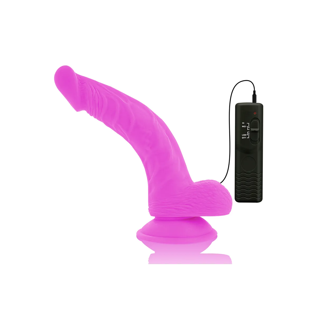 Flexibler Vibrierender Dildo Lila 21,5 cm -O- 4,5 cm von Diversia | Fesselliebe.de
