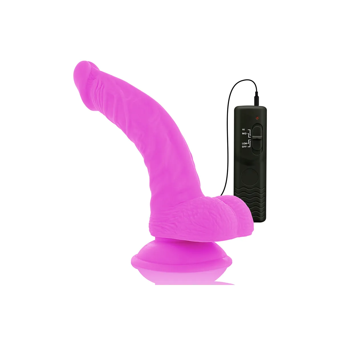 Flexibler Vibrierender Dildo Lila 21,5 cm -O- 4,5 cm von Diversia | Fesselliebe.de