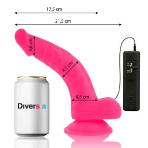 Flexibler Vibrierender Dildo Rosa 21,5 cm -O- 4,5 cm von Diversia