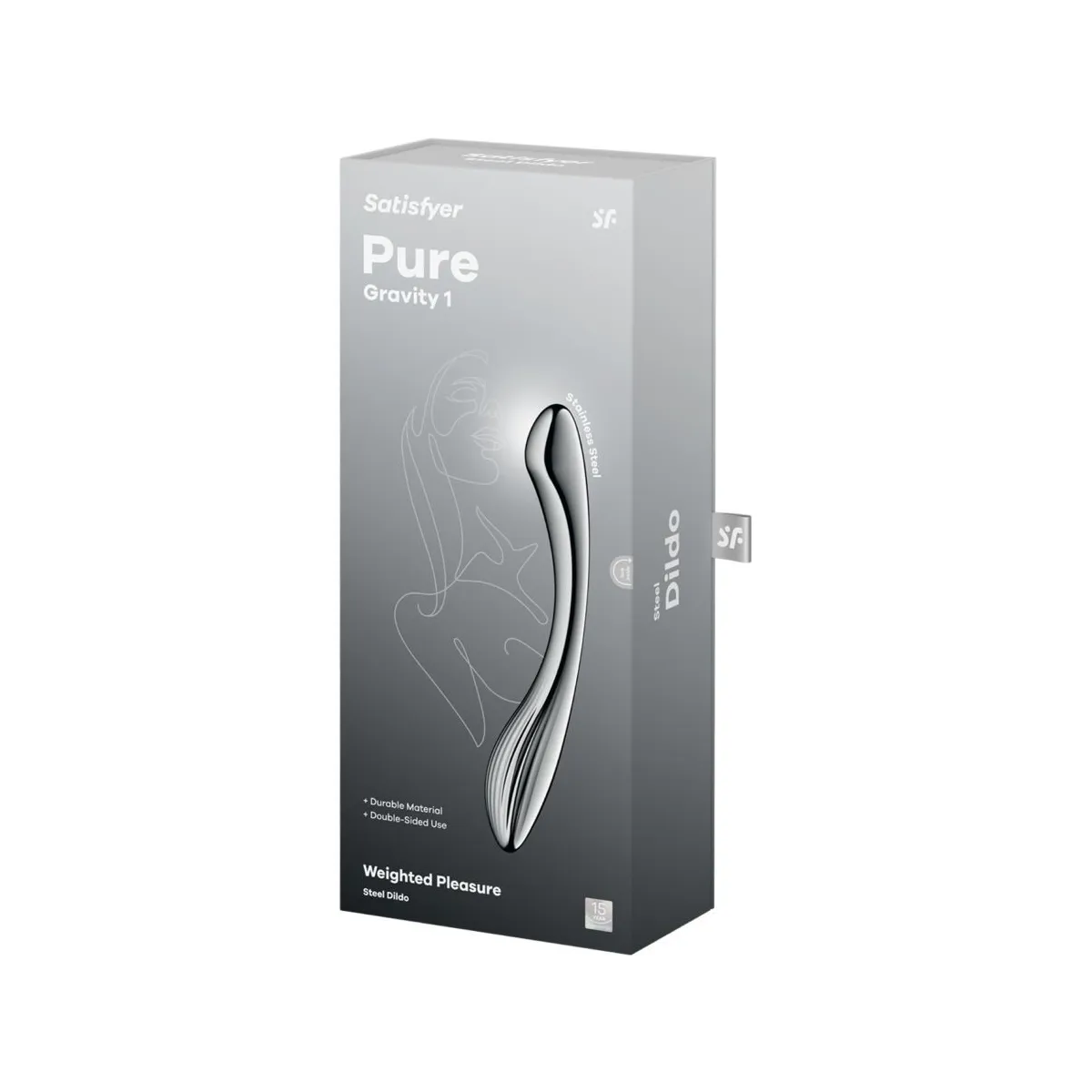 Pure Gravity 1 Doppelendeller Dildo aus Edelstahl von Satisfyer Dildo | Fesselliebe.de