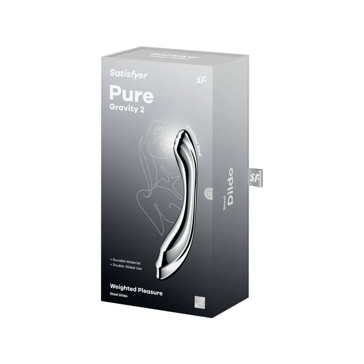 Pure Gravity 2 Doppelendeller Dildo aus Edelstahl von Satisfyer Dildo | Fesselliebe.de