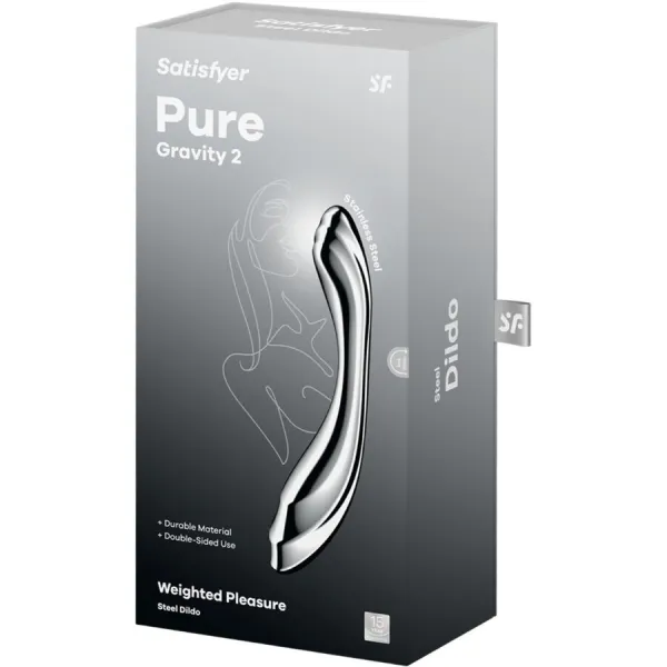 Pure Gravity 2 Doppelendeller Dildo aus Edelstahl von Satisfyer Dildo | Fesselliebe.de