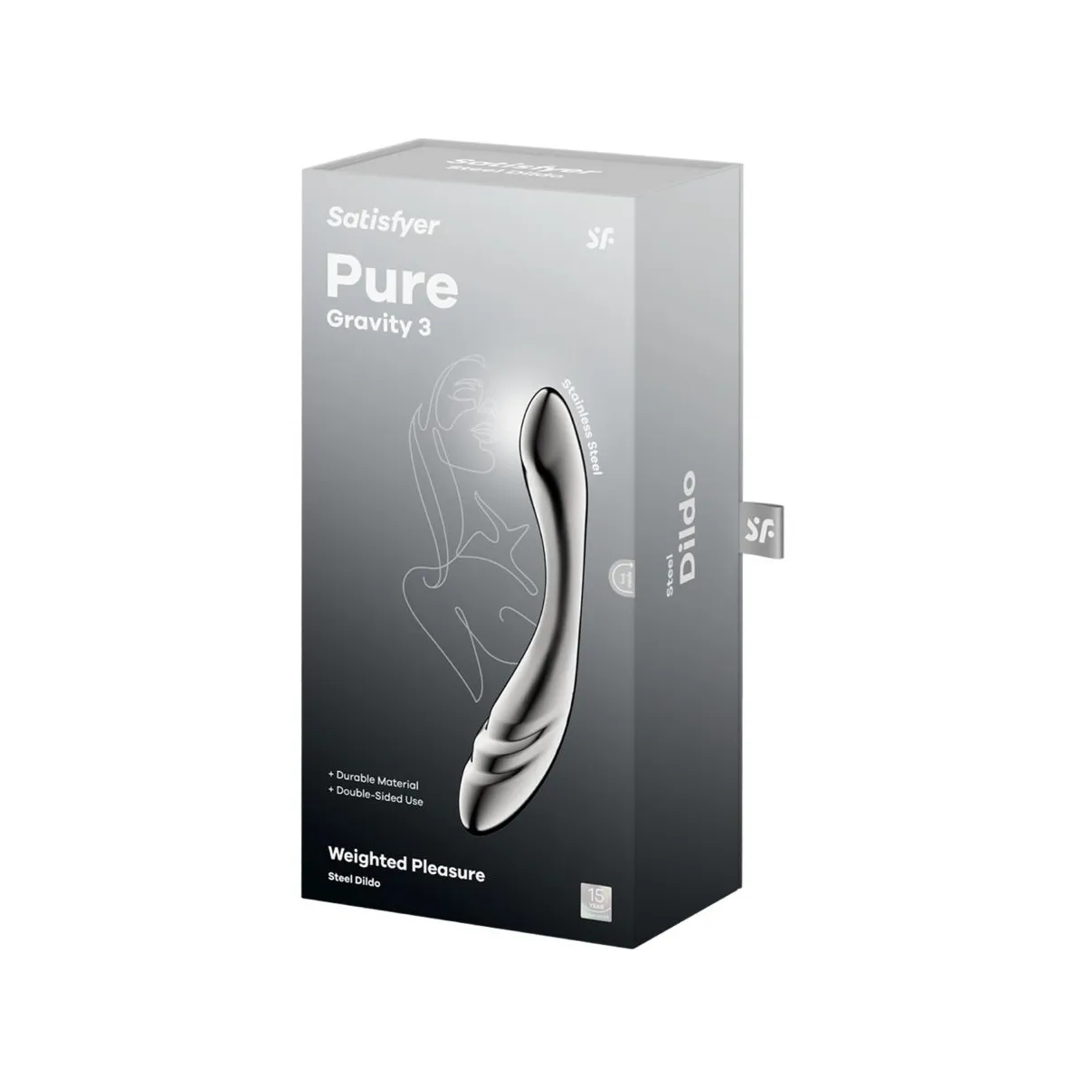 Pure Gravity 3 Edelstahl Doppelendeller Dildo von Satisfyer Dildo | Fesselliebe.de