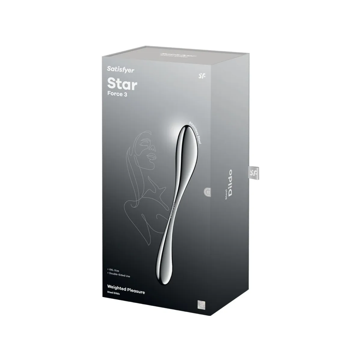 Star Force 3 Edelstahl Doppeldildo von Satisfyer Dildo | Fesselliebe.de