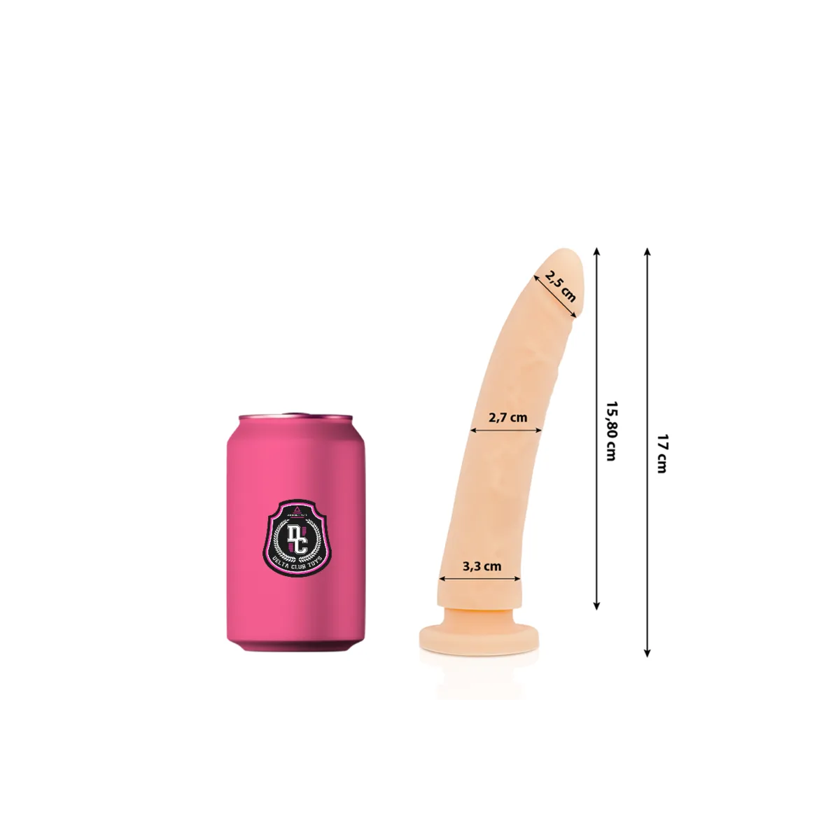 Toys Dildo natürliches Medizinisches Silikon 17 cm -O- 3 cm von Deltaclub | Fesselliebe.de