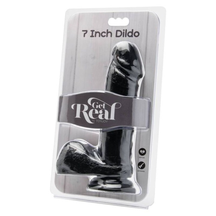 Dildo 18 cm mit Schwarzen Eieren von Get Real | Fesselliebe.de