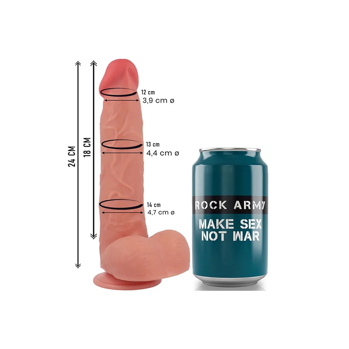 Flüssigsilikon Raptor 24 cm -O- 4,4 cm von Rock Army | Fesselliebe.de