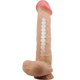 Sliding Skin Series Realistischer Dildo mit Sliding Skin Saunapf Fleisch 26 cm von Pretty Love High Grade | Fesselliebe.de