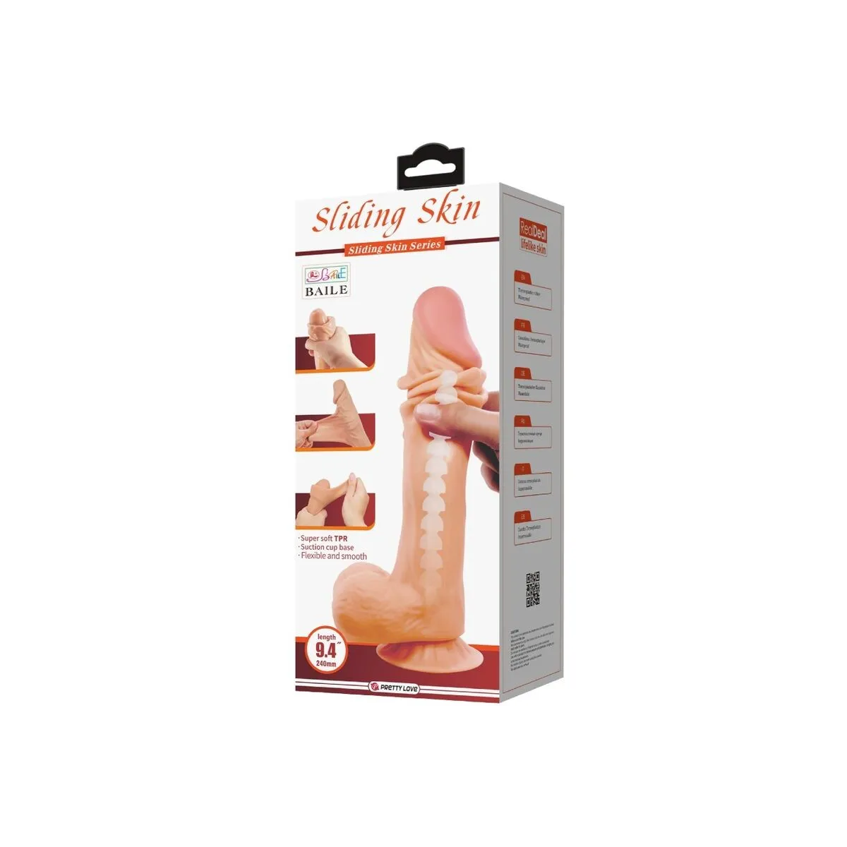 Sliding Skin Series Realistischer Dildo mit Sliding Skin Saugnapf 24 cm von Pretty Love High Grade | Fesselliebe.de