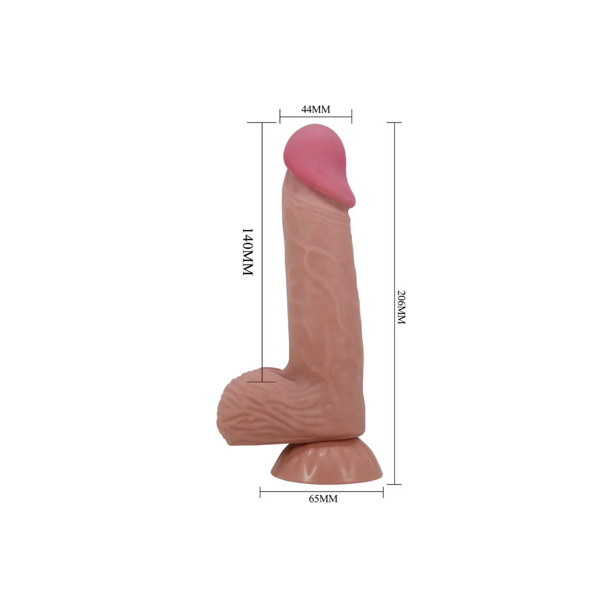 Sliding Skin Series Realistischer Dildo mit Schiebendem Braunen Hautsaugnapf 20,6 cm von Pretty Love High Grade | Fesselliebe.de