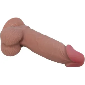 Sliding Skin Series Realistischer Dildo mit Schiebendem Braunen Hautsaugnapf 19,4 cm von Pretty Love High Grade