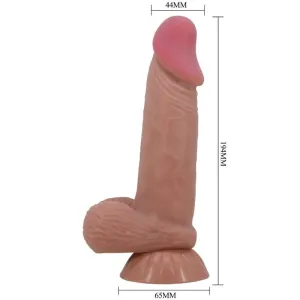 Sliding Skin Series Realistischer Dildo mit Schiebendem Braunen Hautsaugnapf 19,4 cm von Pretty Love High Grade