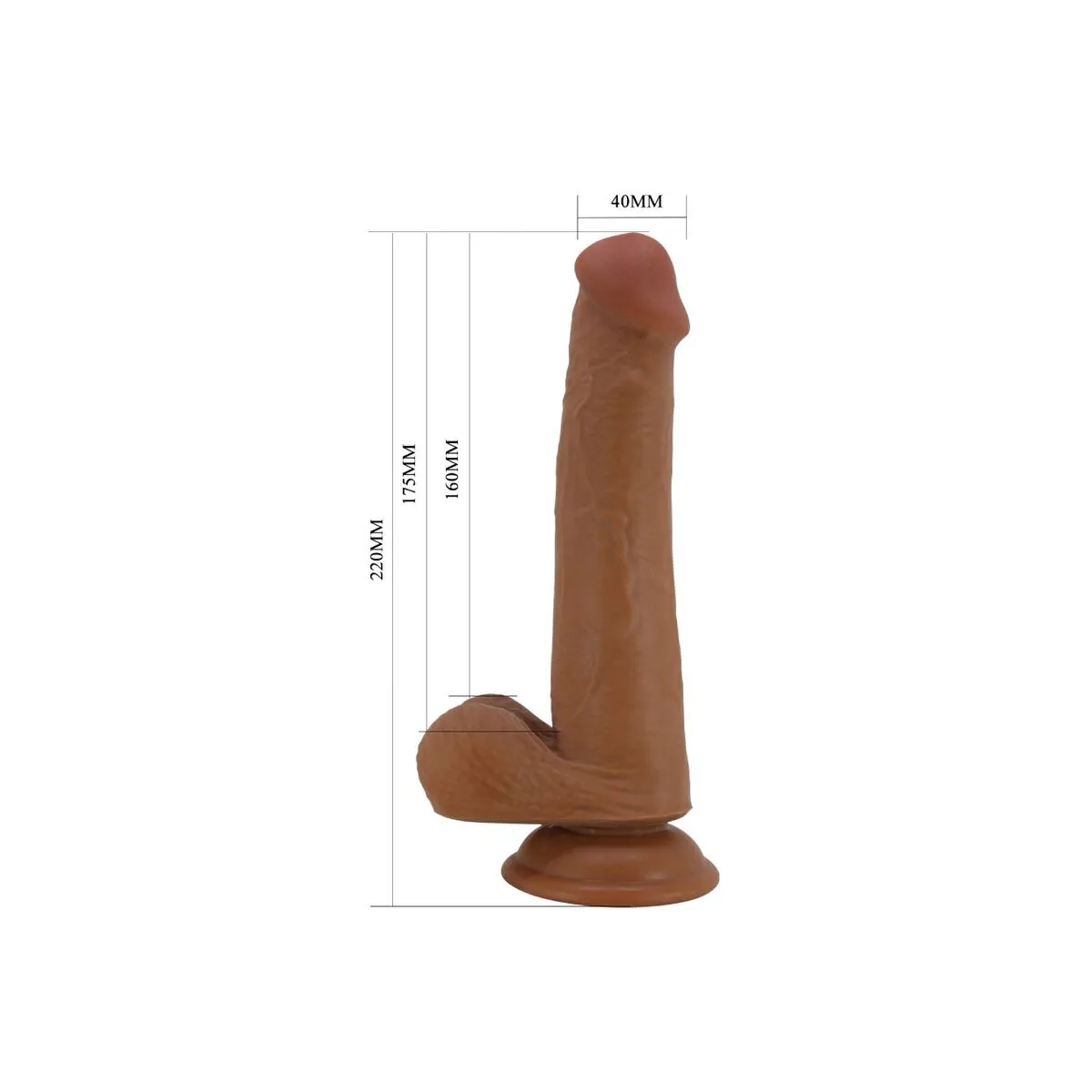 Grosser Realistischer Dildo 22 cm Braun von Pretty Love | Fesselliebe.de