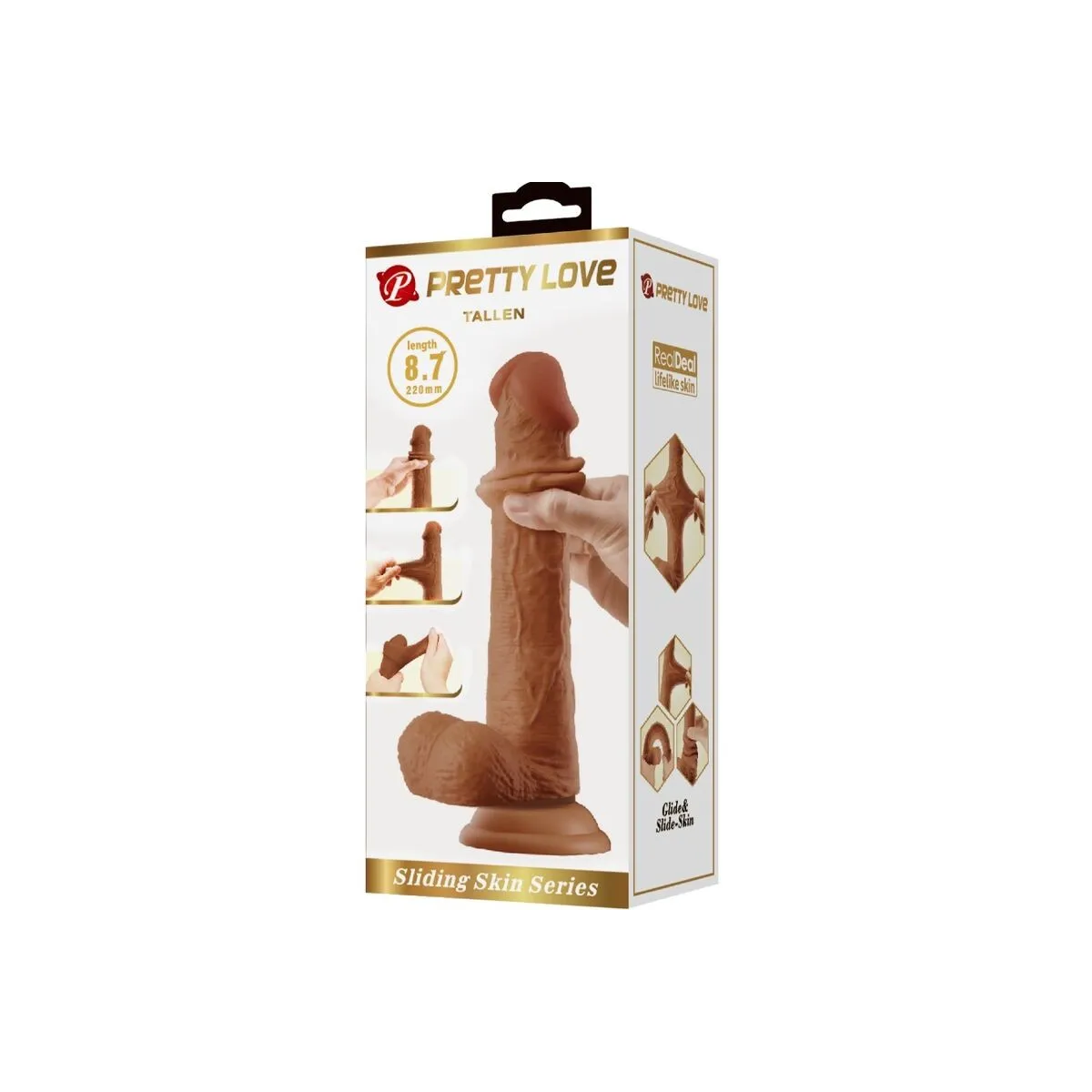Grosser Realistischer Dildo 22 cm Braun von Pretty Love | Fesselliebe.de