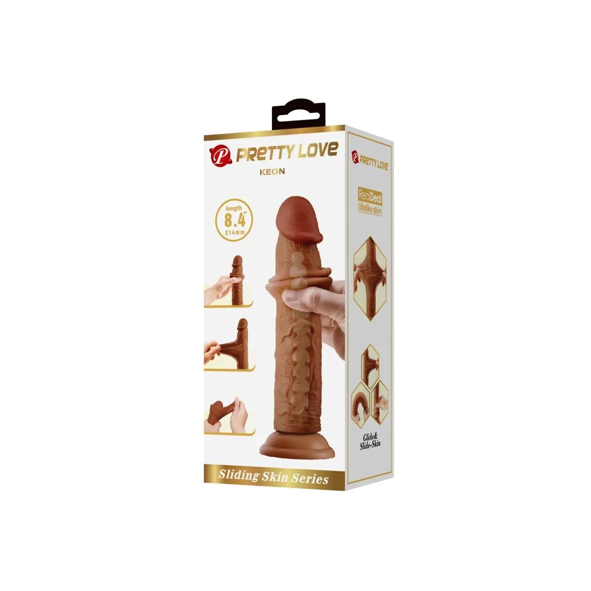 Keon Realistischer Dildo 21 cm Braun von Pretty Love | Fesselliebe.de