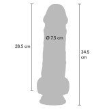 Deluxe Realistischer Penis mit Hoden, Extra Dick, 34,5 cm von Get Real | Fesselliebe.de