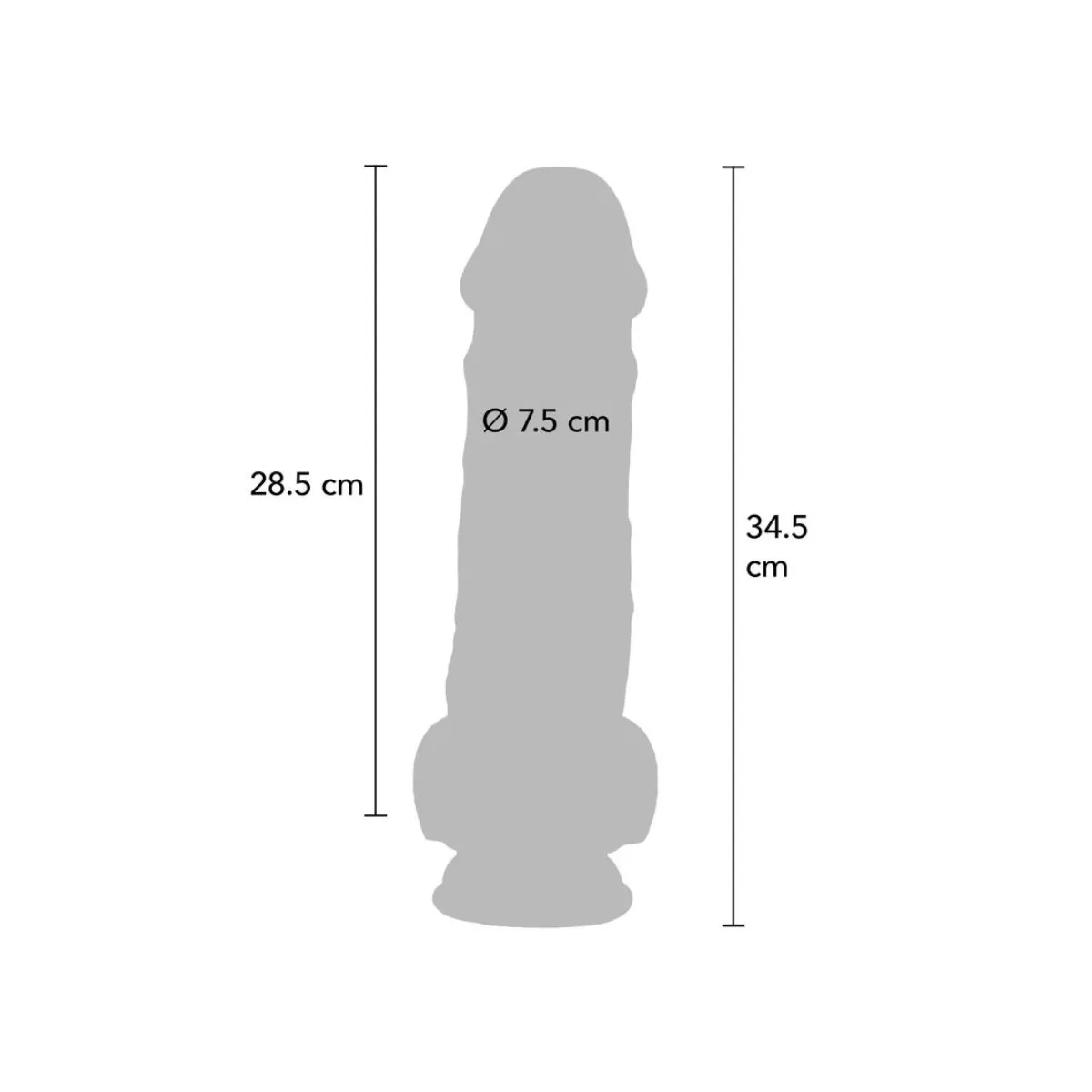 Deluxe Realistischer Penis mit Hoden, Extra Dick, 34,5 cm von Get Real | Fesselliebe.de