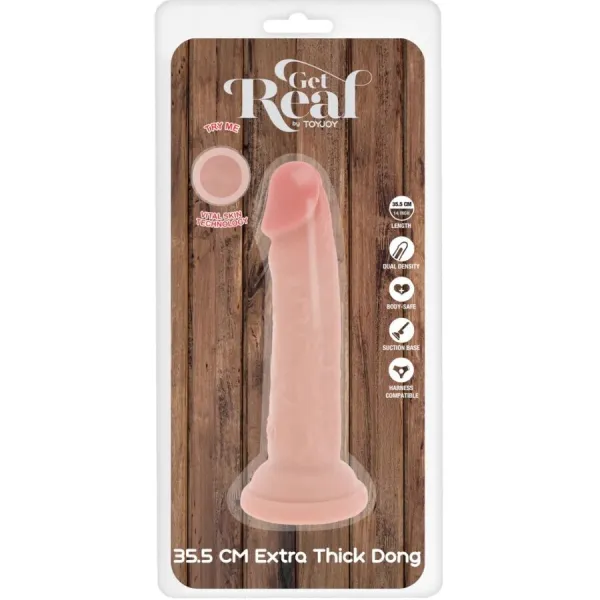Deluxe Thick Double-Density Tpe Dong 35,5 cm von Get Real | Fesselliebe.de