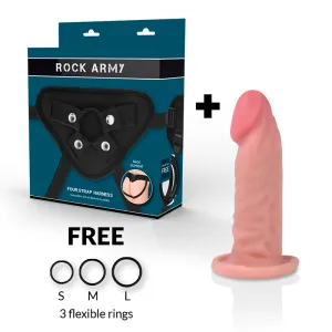 Gurt + Dual Density Tiger Realistischer Dildo 14 cm -O- 4,46 cm von Rock Army