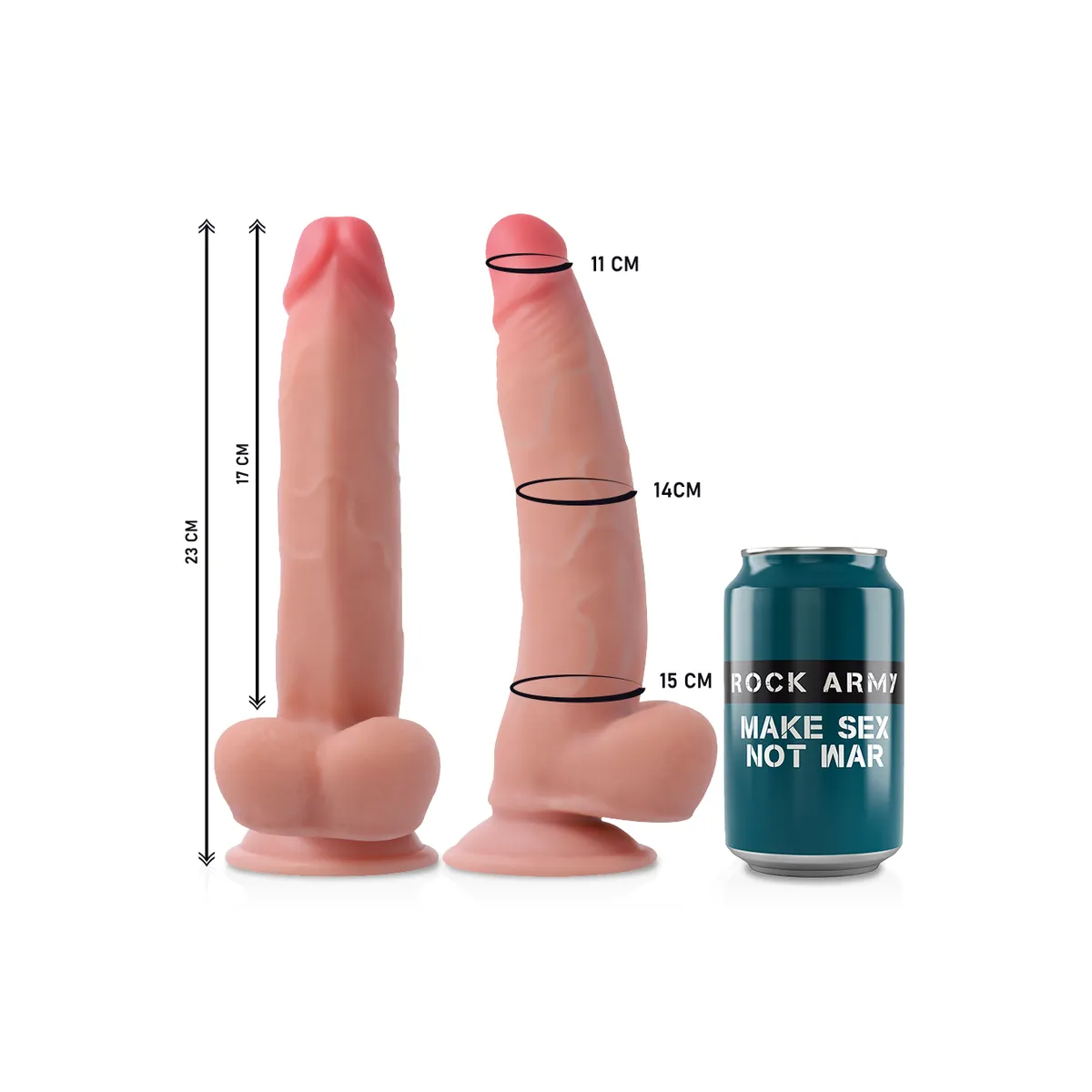 Harness + Dual Density Leopard 23 cm -O- 4,77 cm von Rock Army | Fesselliebe.de