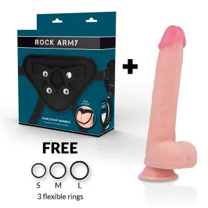 Arn S + Flüssiger Silikon Dildo Premium Kingcobra 24 cm -O- 4,77 cm von Rock Army