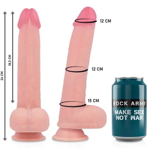 Arn S + Flüssiger Silikon Dildo Premium Kingcobra 24 cm -O- 4,77 cm von Rock Army
