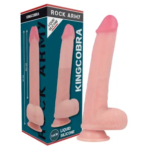 Arn S + Flüssiger Silikon Dildo Premium Kingcobra 24 cm -O- 4,77 cm von Rock Army