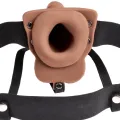 Verstellbarer Gurt mit realistischem Penis und Hoden und Vibrator, wiederaufladbar 15 cm von Fetish Fantasy Series