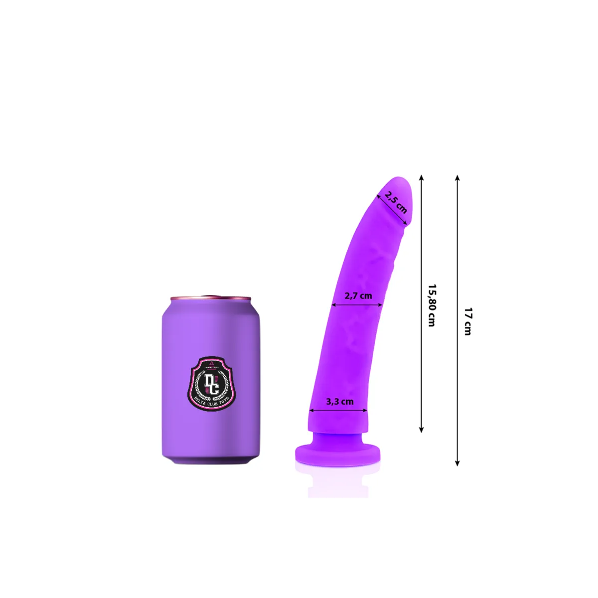 Toys Lila Dildo Medizinisches Silikon 17 cm -O- 3 cm von Deltaclub | Fesselliebe.de