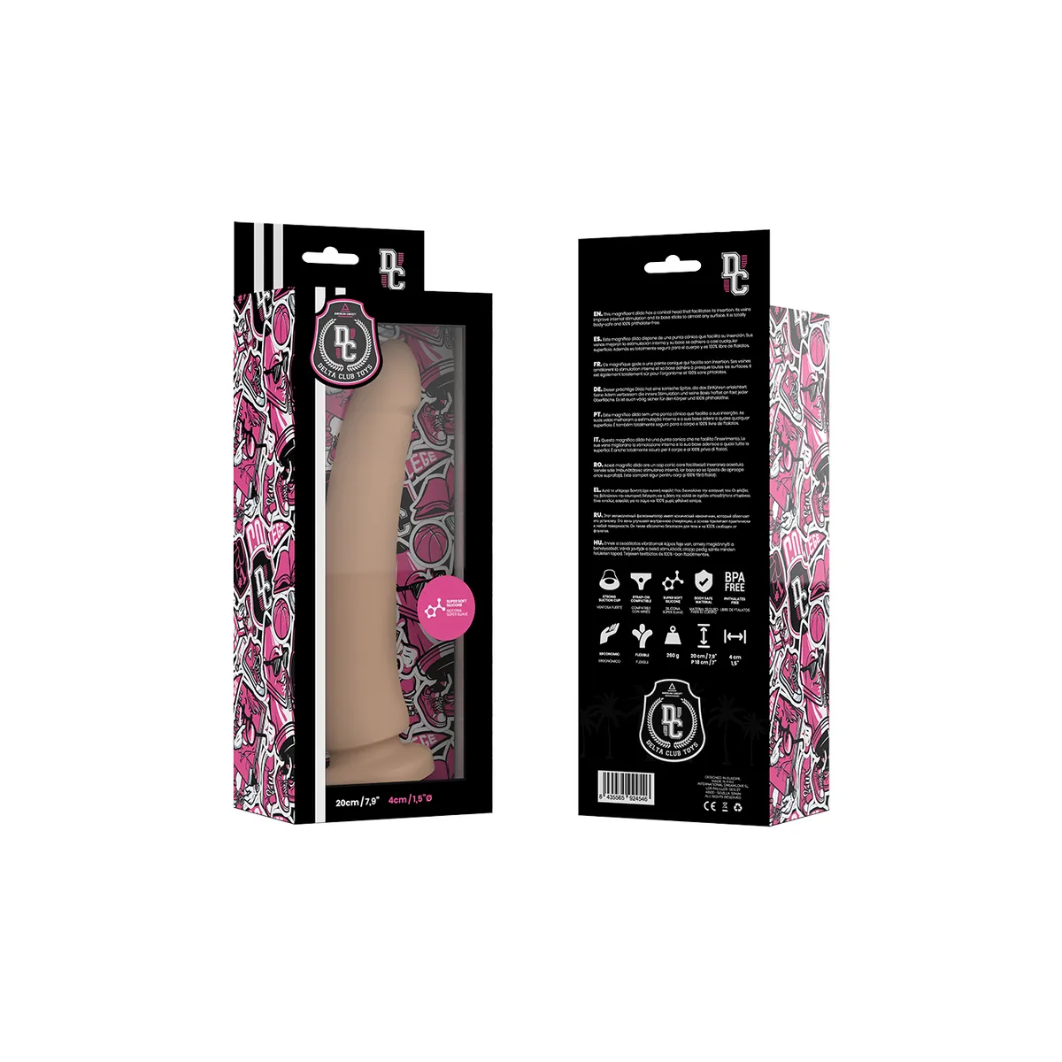 Toys natürlicher Dildo Medizinisches Silikon 20 cm -O- 4 cm von Deltaclub | Fesselliebe.de