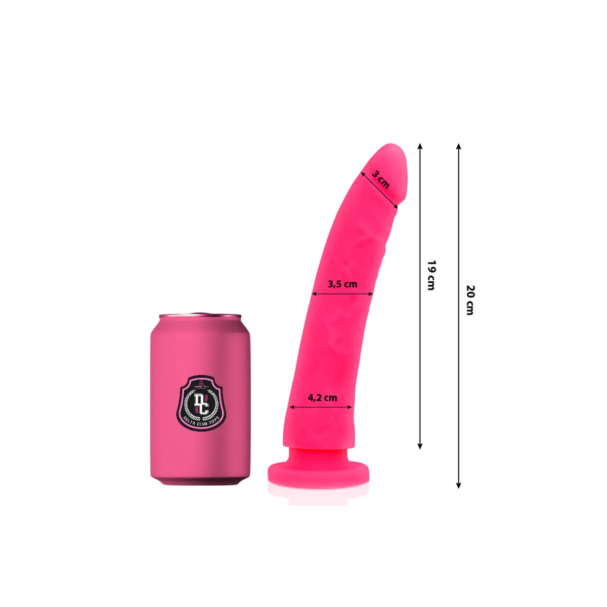 Toys Rosa Dildo Medizinisches Silikon 20 cm -O- 4 cm von Deltaclub | Fesselliebe.de