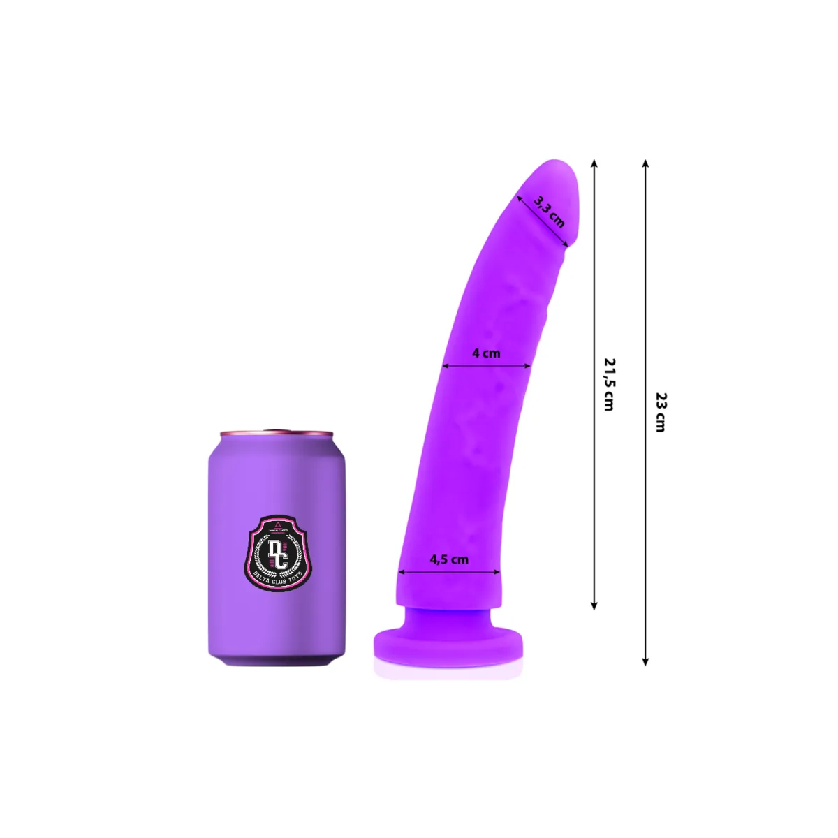 Toys Lila Dildo Medizinisches Silikon 23 cm -O- 4,5 cm von Deltaclub | Fesselliebe.de